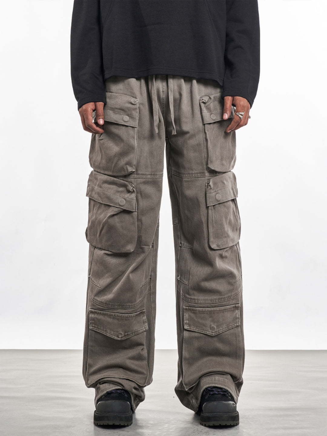F3F Select Multi 3D Pockets Drawstring Utility Cargo Pants | Face 3 Face
