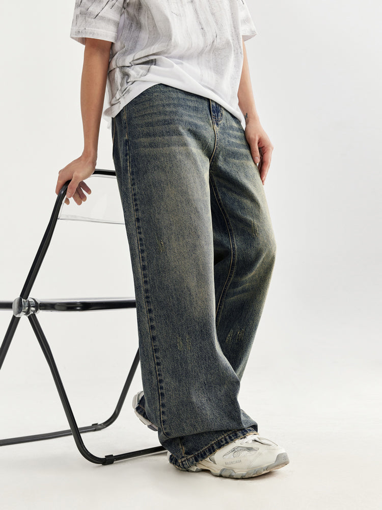 F3F Select Retro Washed Distressed Blue Jeans