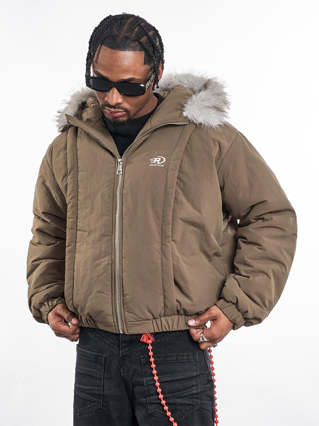 F3F Select Fur Hoodie Puffer Flight Jacket | Face 3 Face