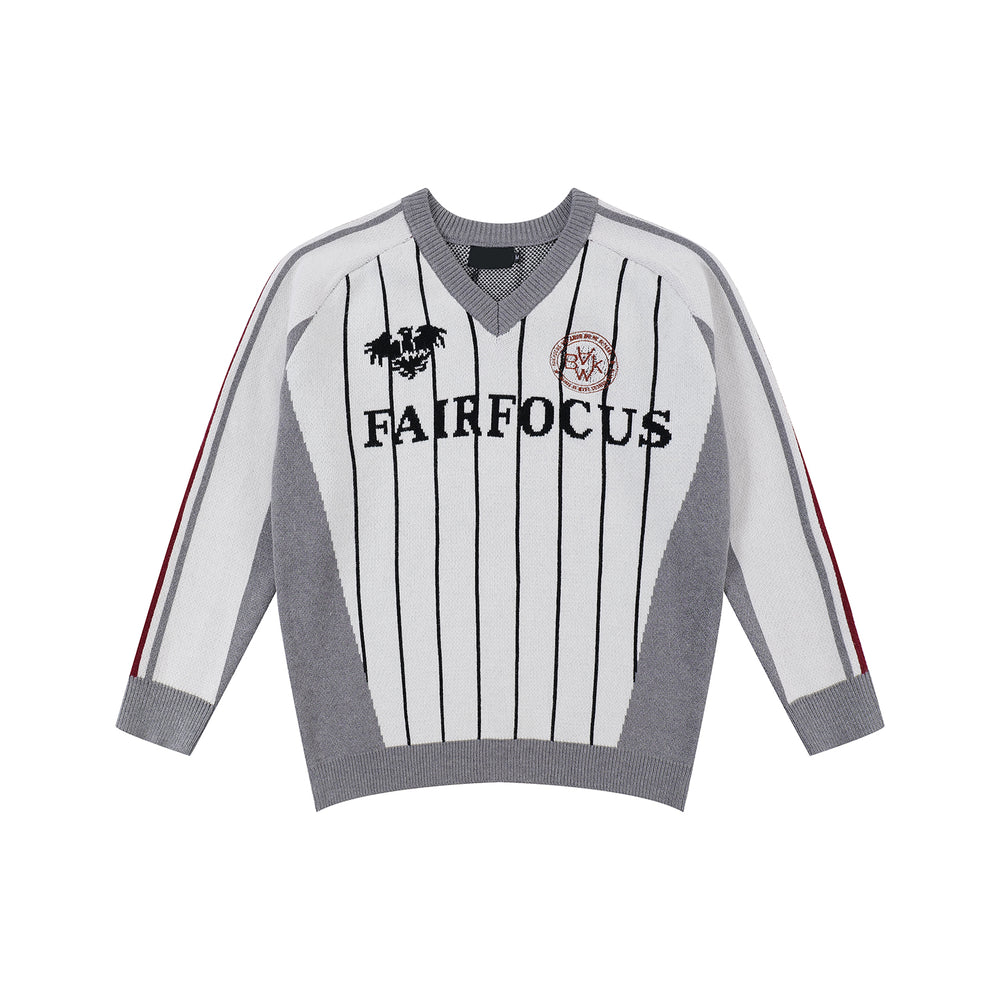 F3F Select Soccer Club Design V-neck Knit Sweater | Face 3 Face