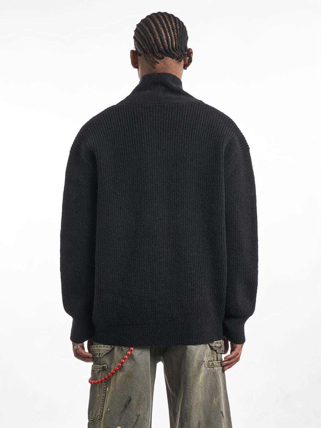 F3F Select Irregular Slant Button Knit Cardigan | Face 3 Face