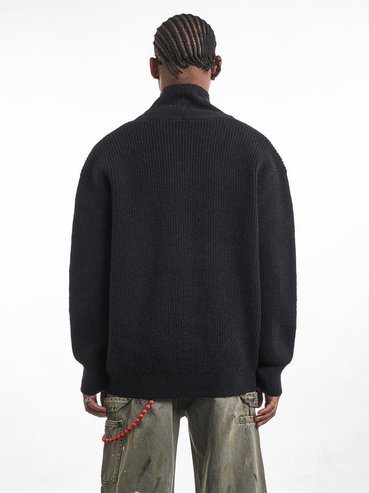 F3F Select Irregular Slant Button Knit Cardigan | Face 3 Face