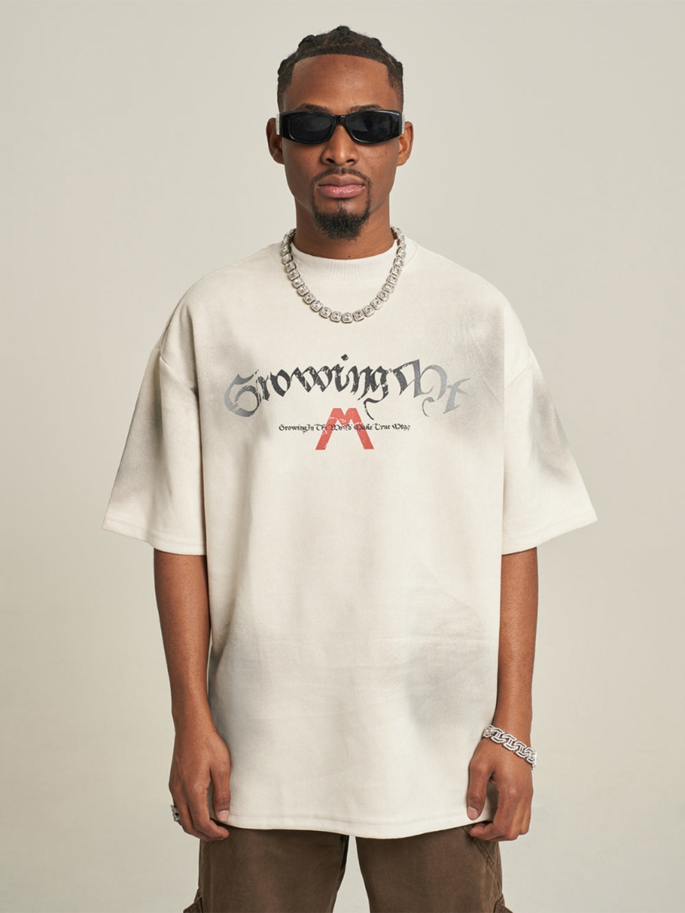 F3F Select Dirty Dye Cracked Print Suede Tee | Face 3 Face