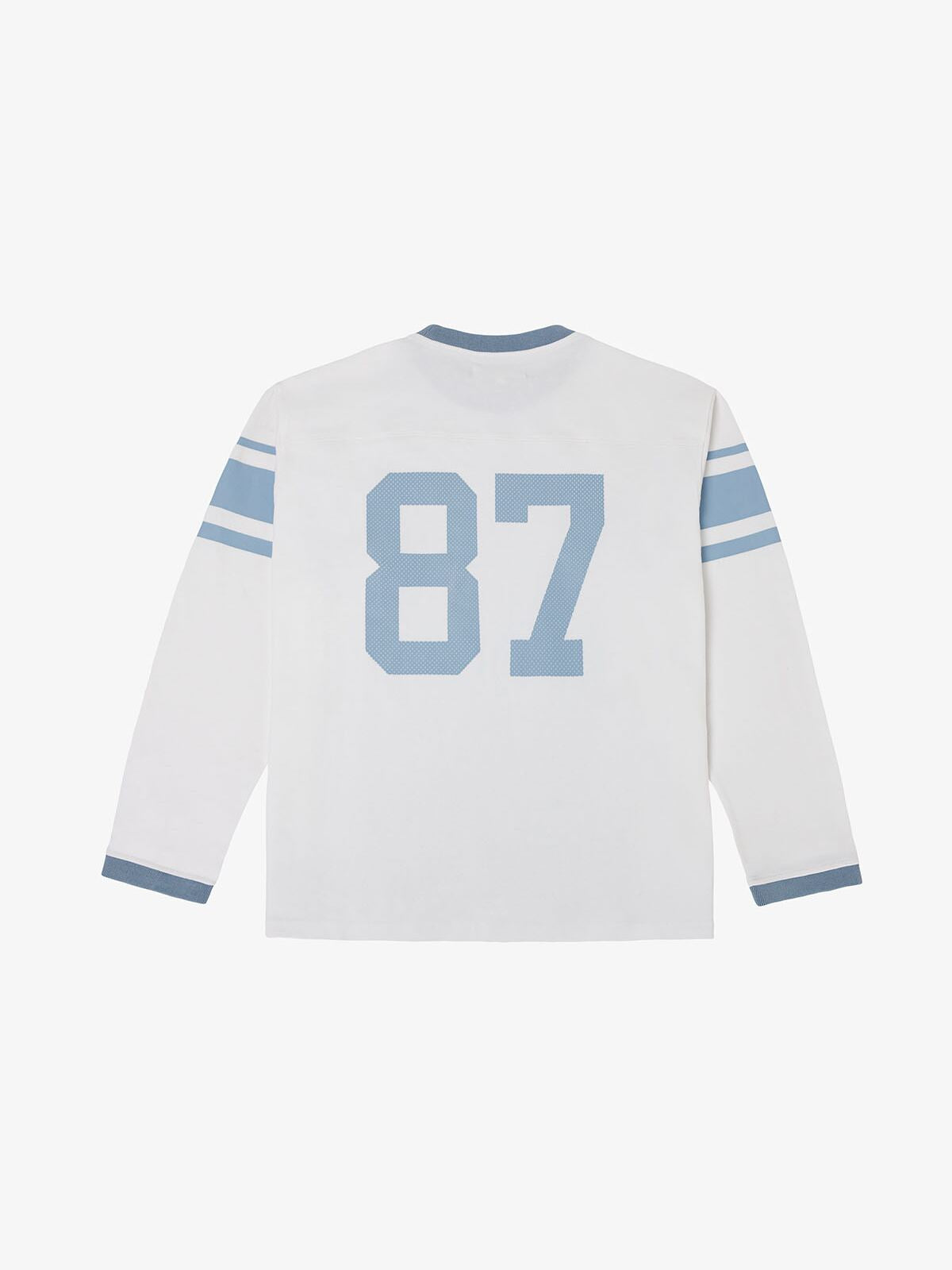 MHARF White Mesh Printed Sleeve Stripe Long Sleeved Football Jersey | Face 3 Face