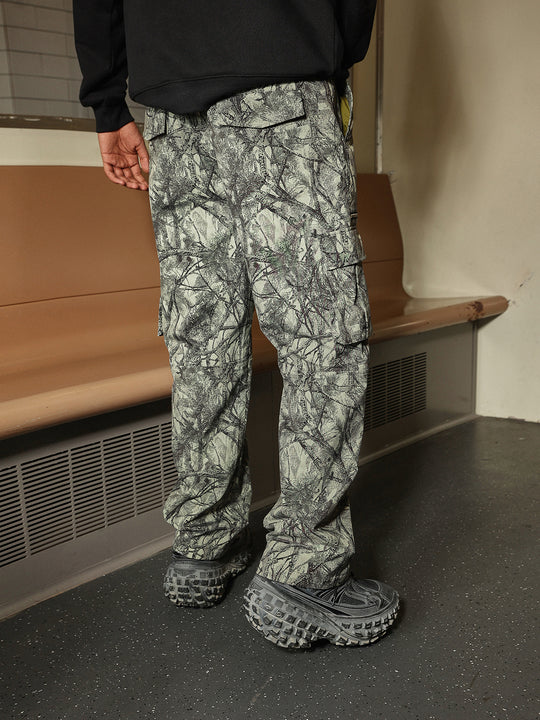 DICETINY Tree Camouflage Print Work Cargo Pants | Face 3 Face