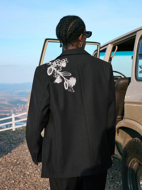 MEDM Lace Floral Embroidery Suit Jacket | Face 3 Face