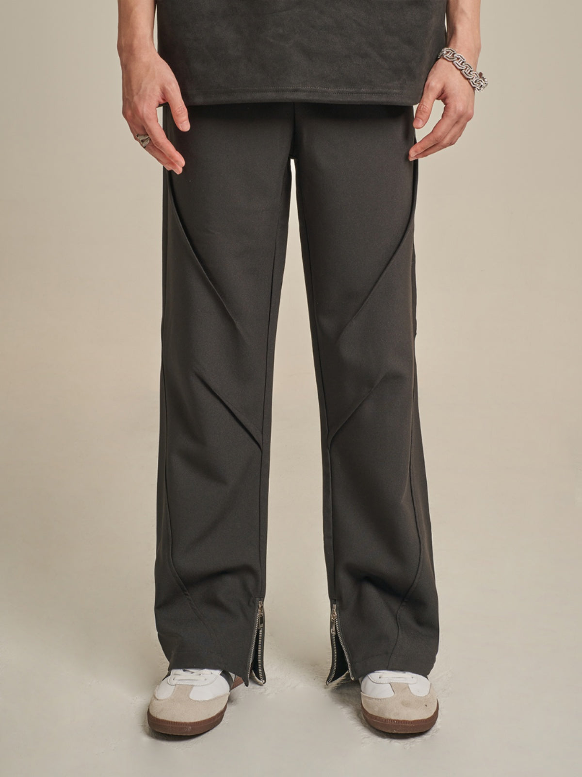 F3F Select Pleats & Stitch Zipper Pants