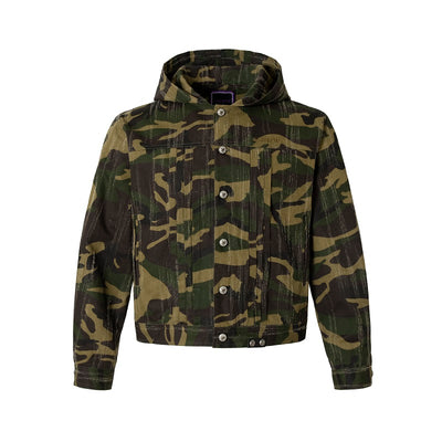 YADcrew Camouflage Scratch Hooded Jacket | Face 3 Face