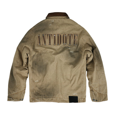 ANTIDOTE Washed Patchwork Embroidered Detroit Work Jacket | Face 3 Face