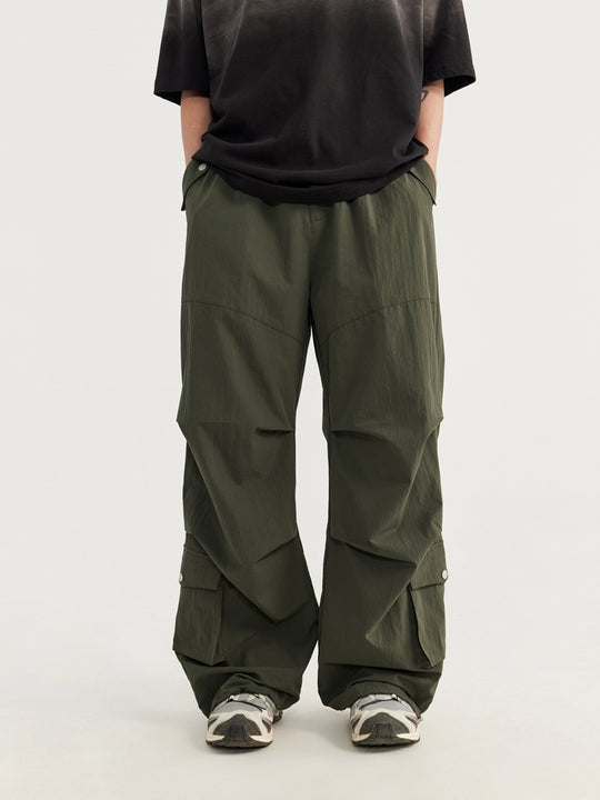F3F Select Multi Pocket Pleated Wide Leg Work Cargo Pants