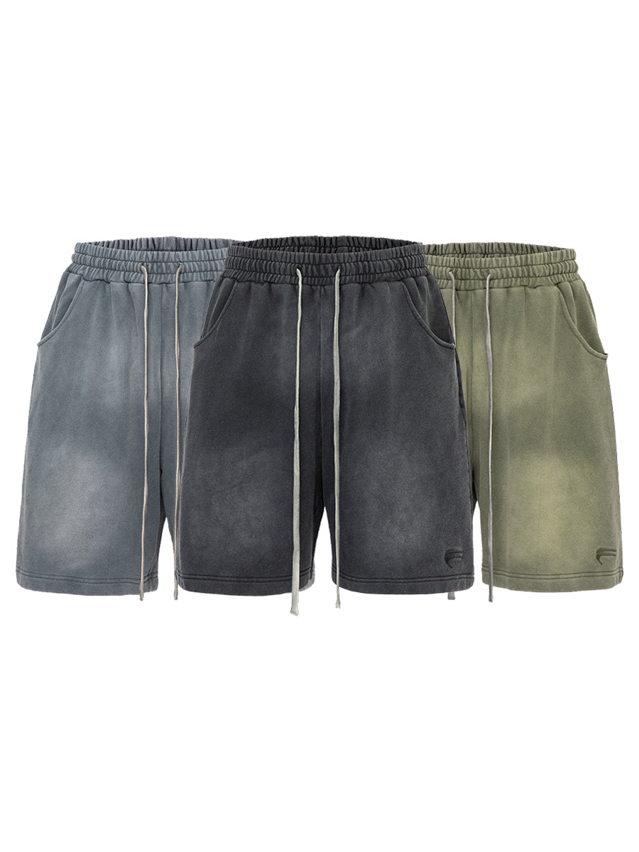 F2CE Gradient Distressed Basic Dirty Sweat Shorts