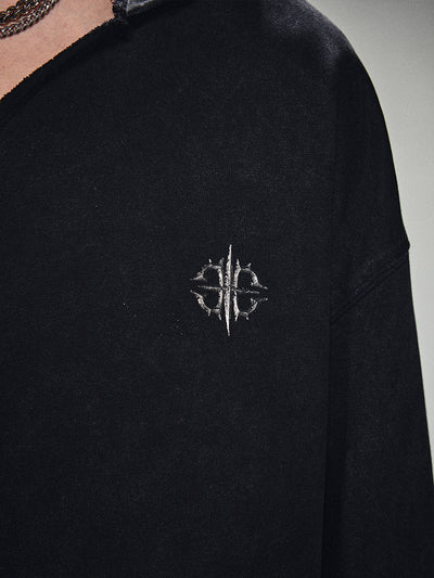 DICETINY Metal Wire Logo Cut Off Hoodie | Face 3 Face