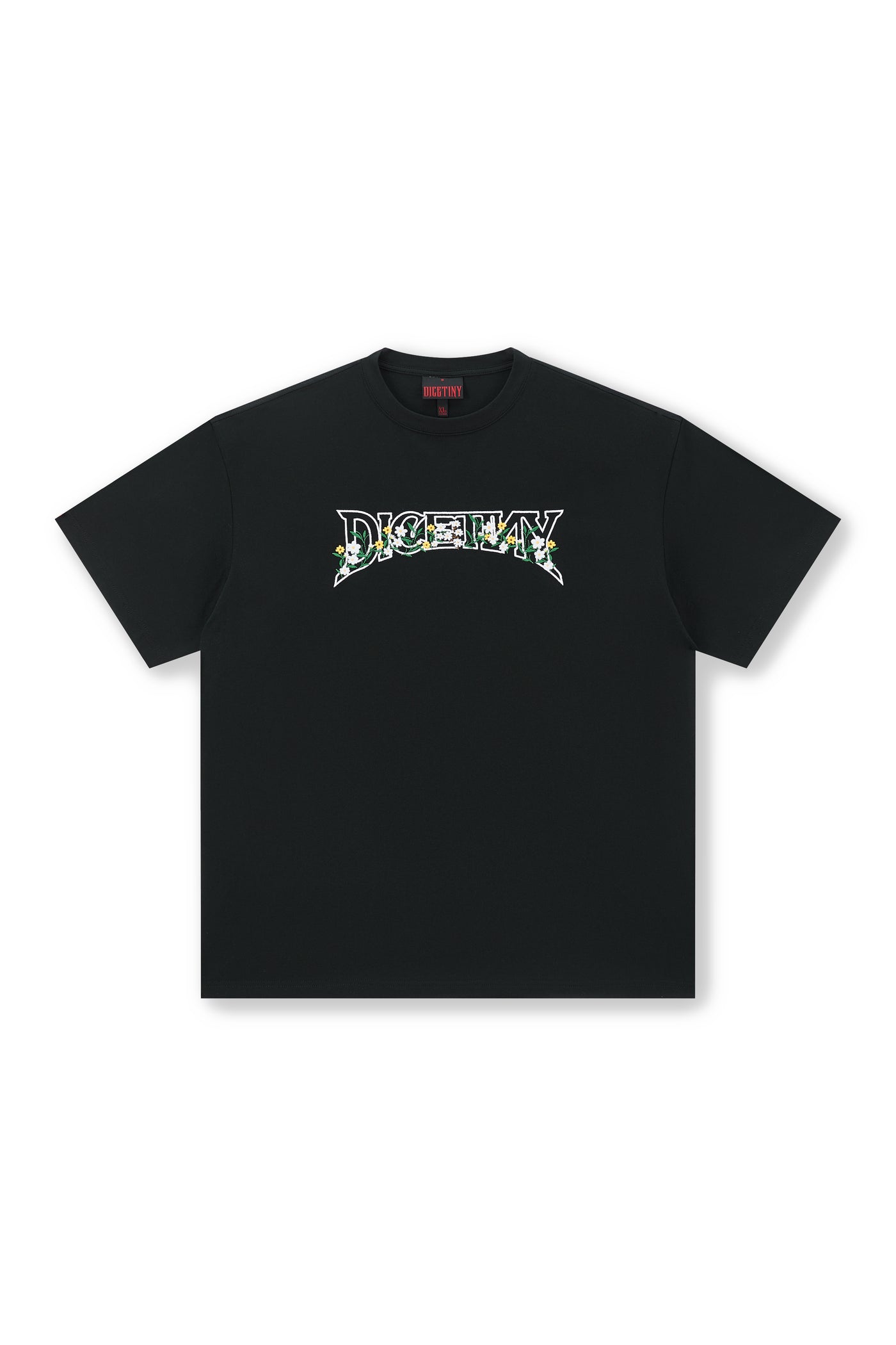 DICETINY Flower Logo Embroidery Basic Tee | Face 3 Face