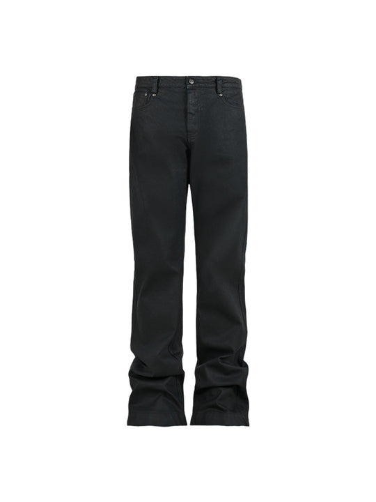 ANTIDOTE Coated Distressed Slim Fit Micro Flare Denim Jeans