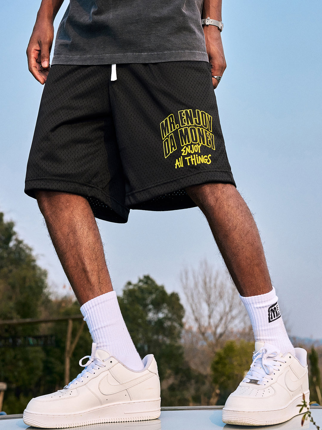 MEDM Logo Woven Mesh Shorts