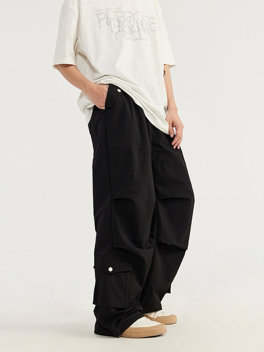 F3F Select Multi Pocket Pleated Wide Leg Work Cargo Pants