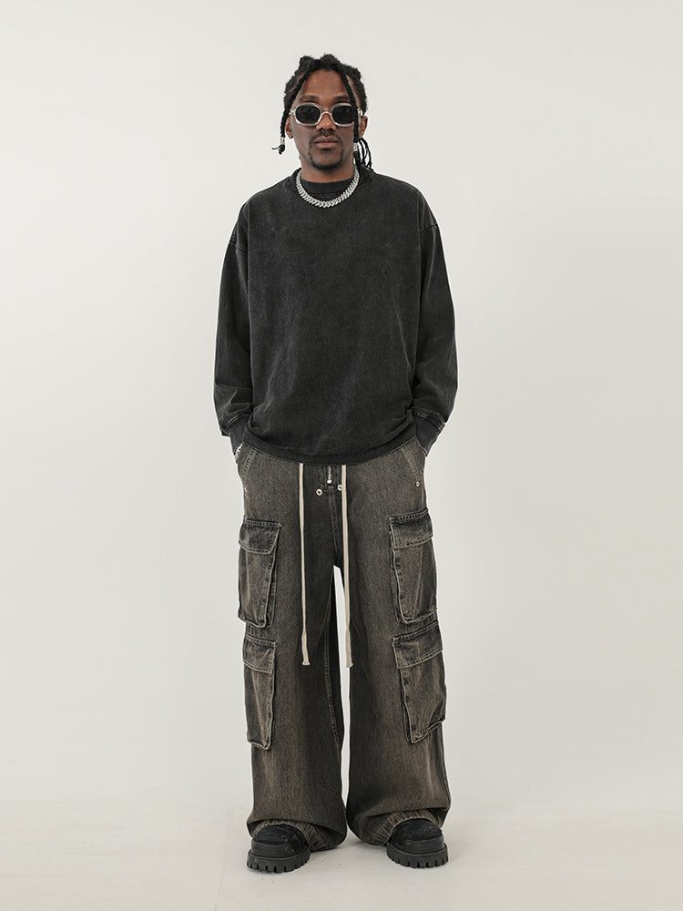 F3F Select Gradient Washed Multi Pocket Work Cargo Jeans