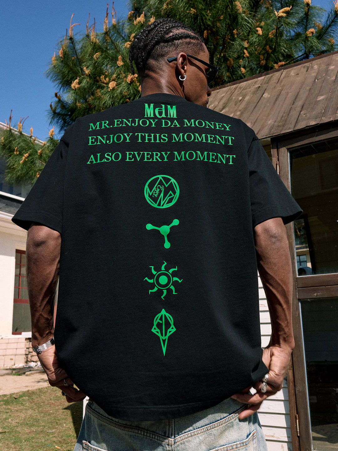 MEDM Letter Full Print Glow In The Dark Tee