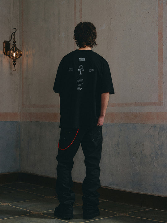 ANTIDOTE Easter Ceremony Printed Cross Letter Tee