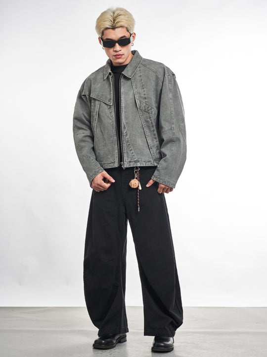 F3F Select Deconstructed Stitching Washed Denim Jacket | Face 3 Face