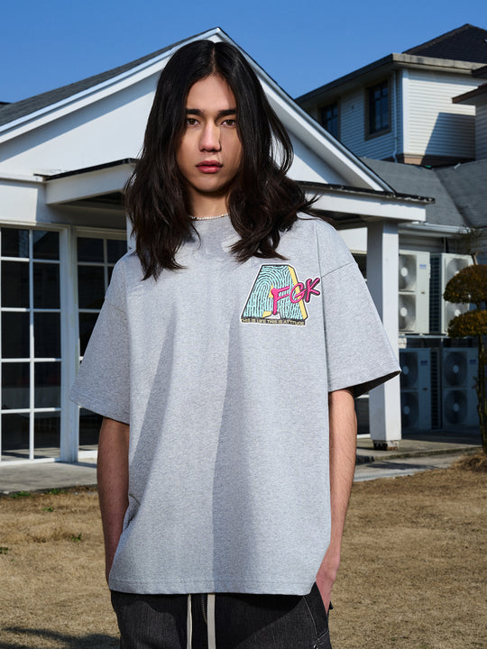 AFGK Spoof Embroidery Logo Print Tee