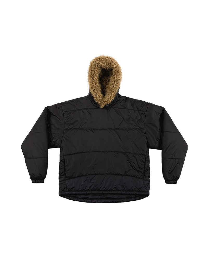 MHARF Black Anorak Faux Fur Puffer Jacket | Face 3 Face