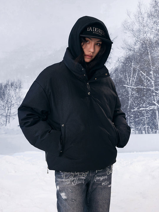 YADcrew Ice Crack Half High Neck Puffer Jacket | Face 3 Face