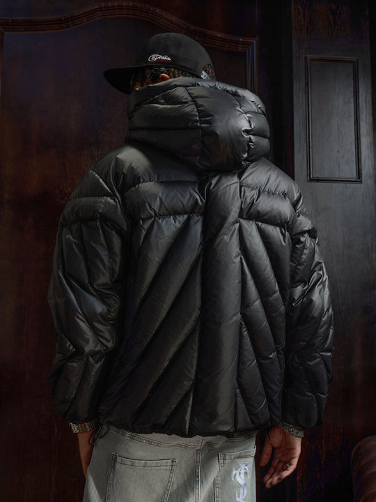 Small Town Kid Quilted Cross Down Jacket | Face 3 Face