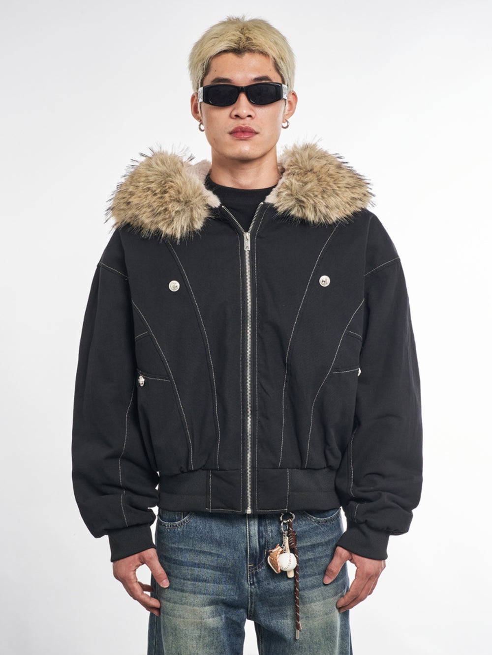 F3F Select Faux Fur Hooded Work Jacket | Face 3 Face