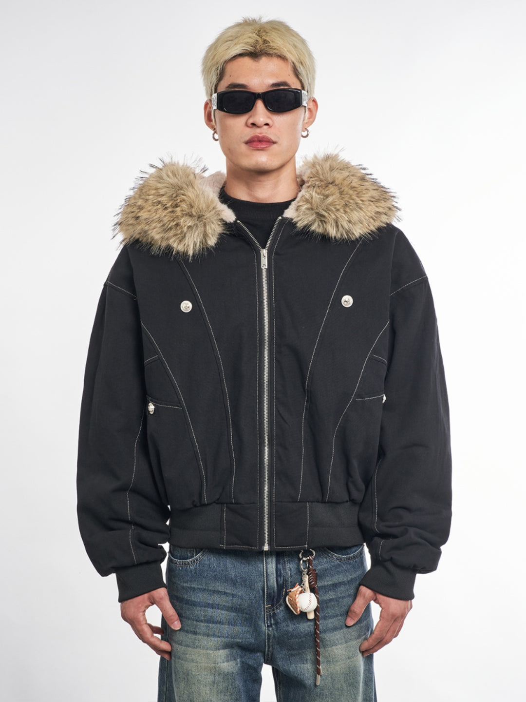 F3F Select Faux Fur Hooded Work Jacket | Face 3 Face