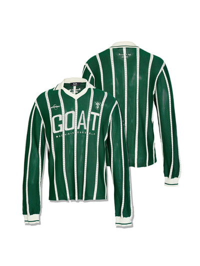 STEEPC Striped Knit GOAT Long Sleeve V-Neck Polo Jersey | Face 3 Face