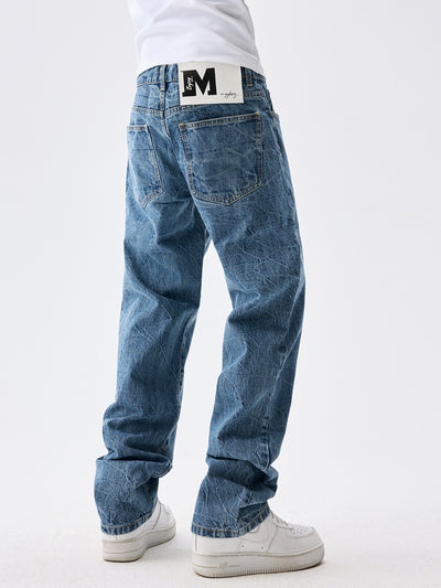 MEDM Flower Ripple Denim Jeans