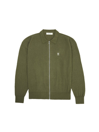 MHARF Army Green Zip Up Cardigan | Face 3 Face