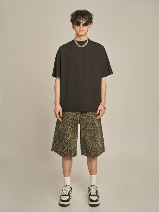 F3F Select Micro Stretch Leopard Shorts