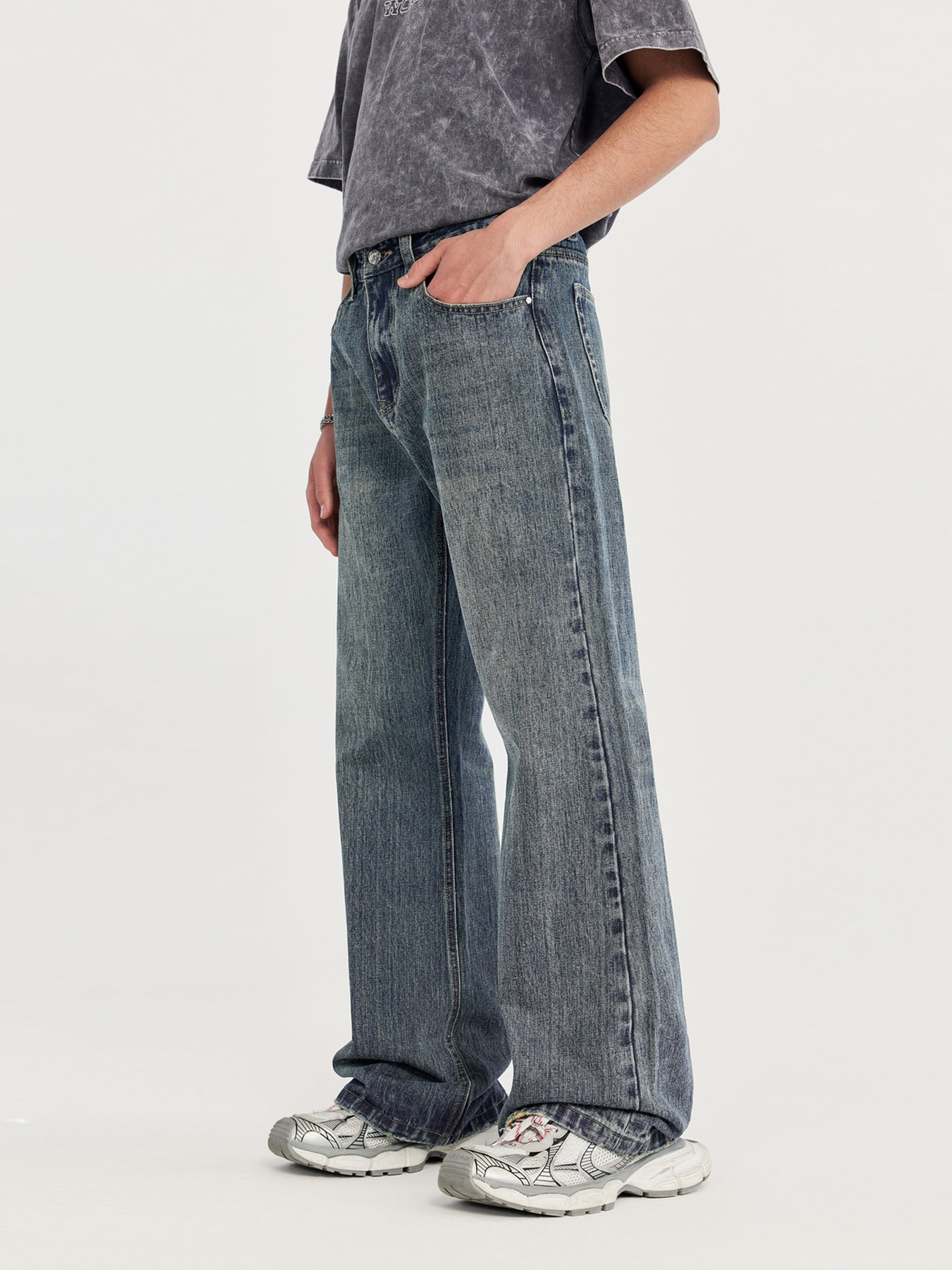 F3F Select Retro Distressed Bamboo Washed Micro Denim Jeans