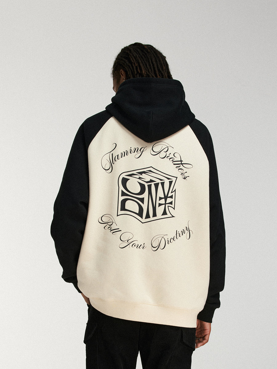 DICETINY Dice Roll Print Color Blocked Hoodie | Face 3 Face