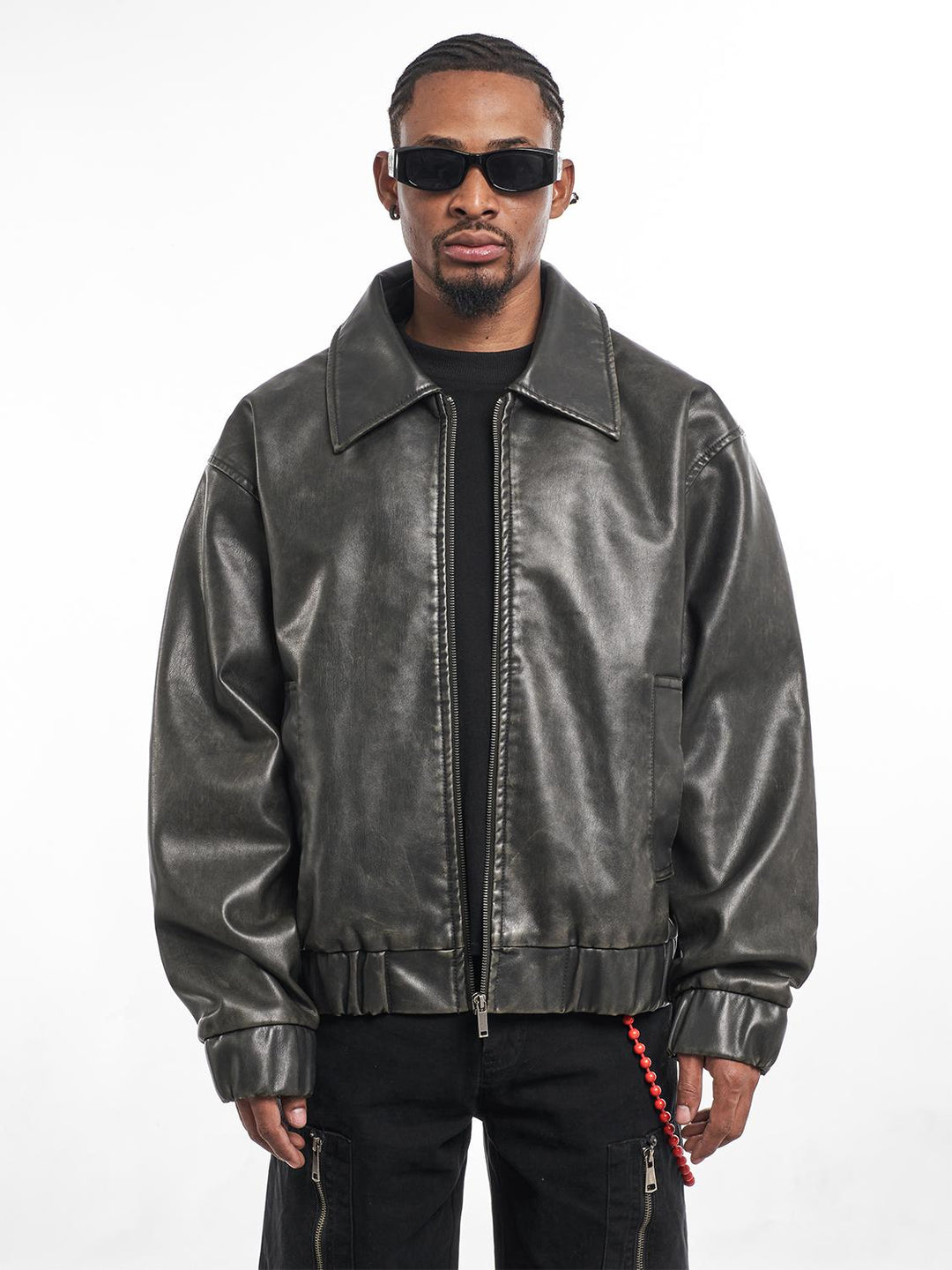 F3F Select Vintage PU Leather Zip Up Jacket | Face 3 Face