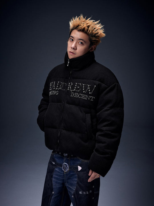 YADcrew Metal Pearl Knit Puffer Jacket | Face 3 Face