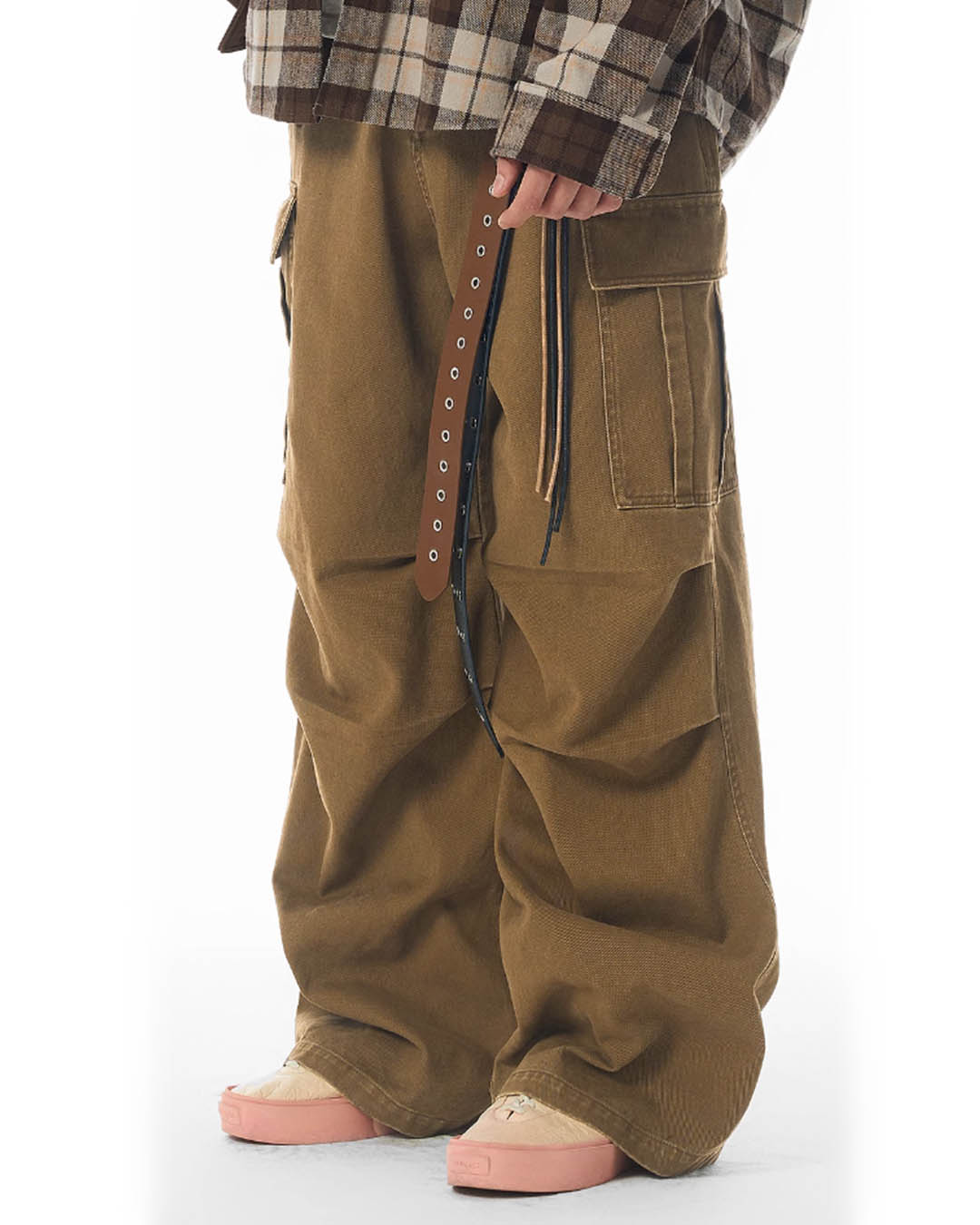 JHYQ Washed Pleated Work Baggy Cargo Pants | Face 3 Face