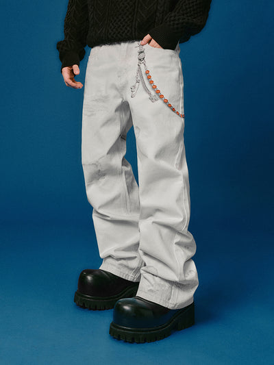 YADcrew Chain Embossed Print Jeans | Face 3 Face