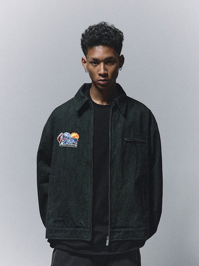 ANTIDOTE Badge Embroidery Lapel Detroit Work Jacket | Face 3 Face