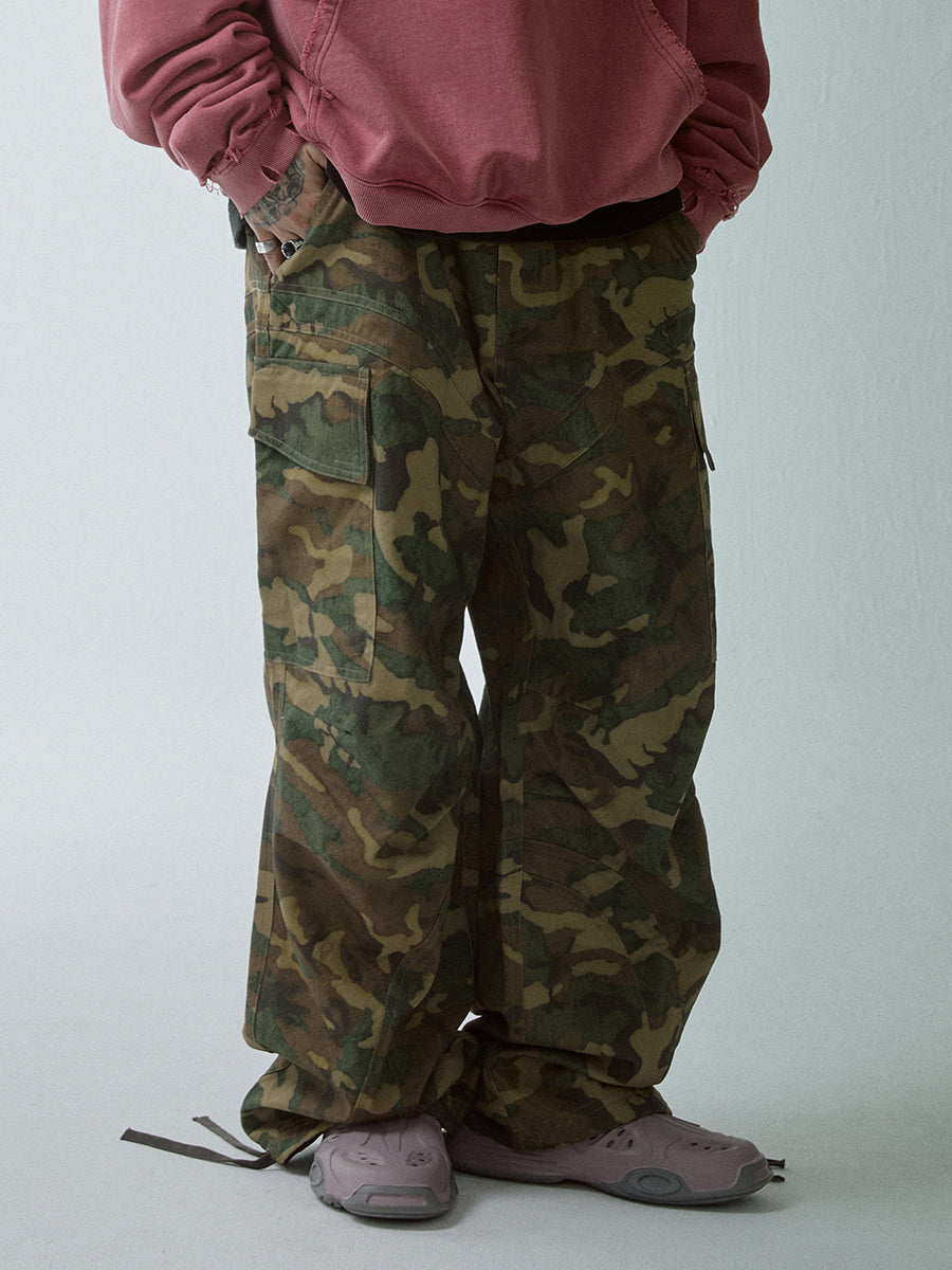 F2CE Pleated Camouflage Work Baggy Cargo Pants | Face 3 Face