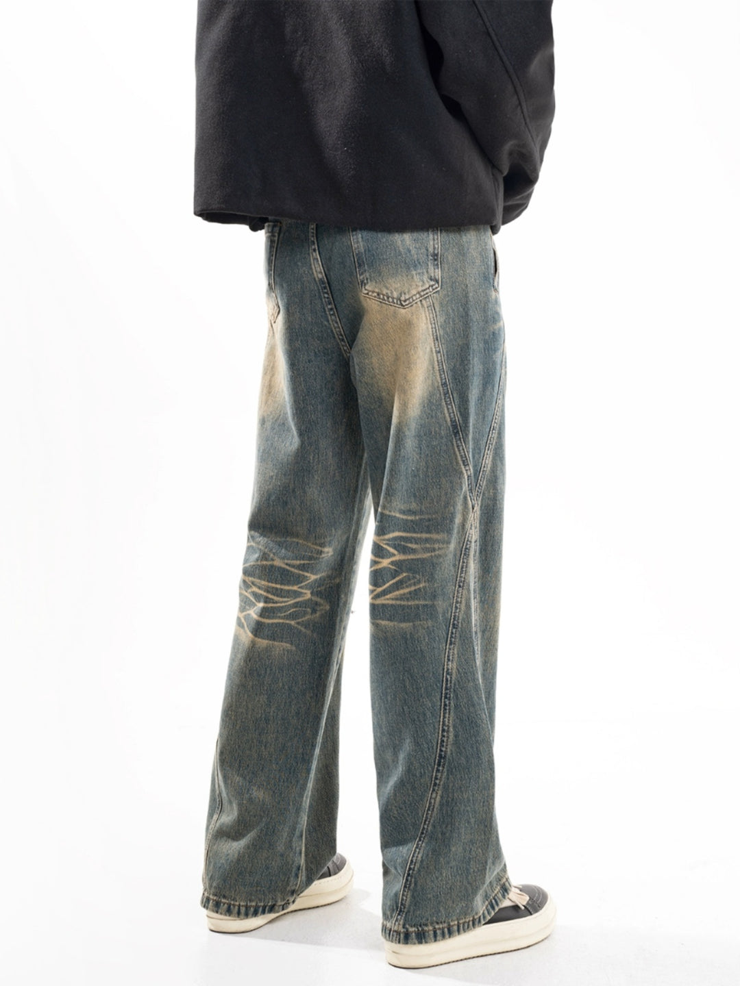 F3F Select Washed Ripple Wide Legged Jeans