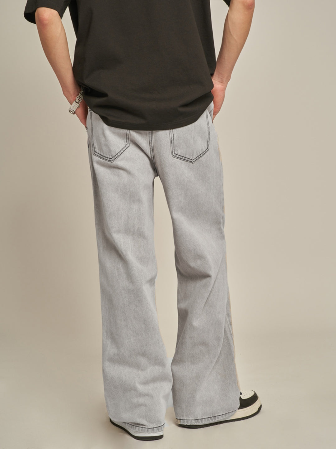 F3F Select Washed White Gray Jeans