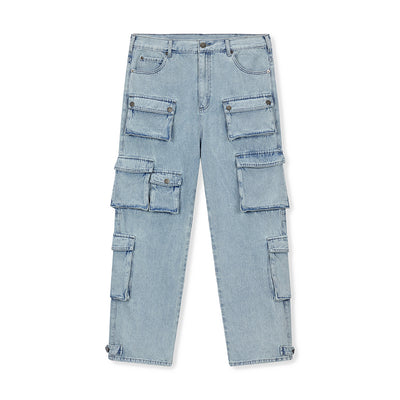 DICETINY Multi Pocket Washed Cargo Jeans | Face 3 Face