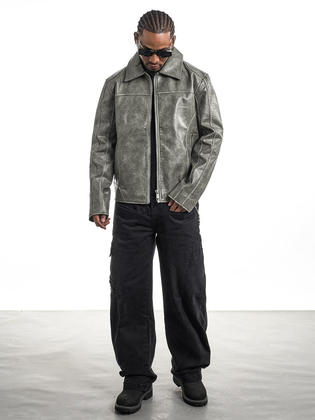 F3F Select Washed Leather Motorcycle Jacket | Face 3 Face