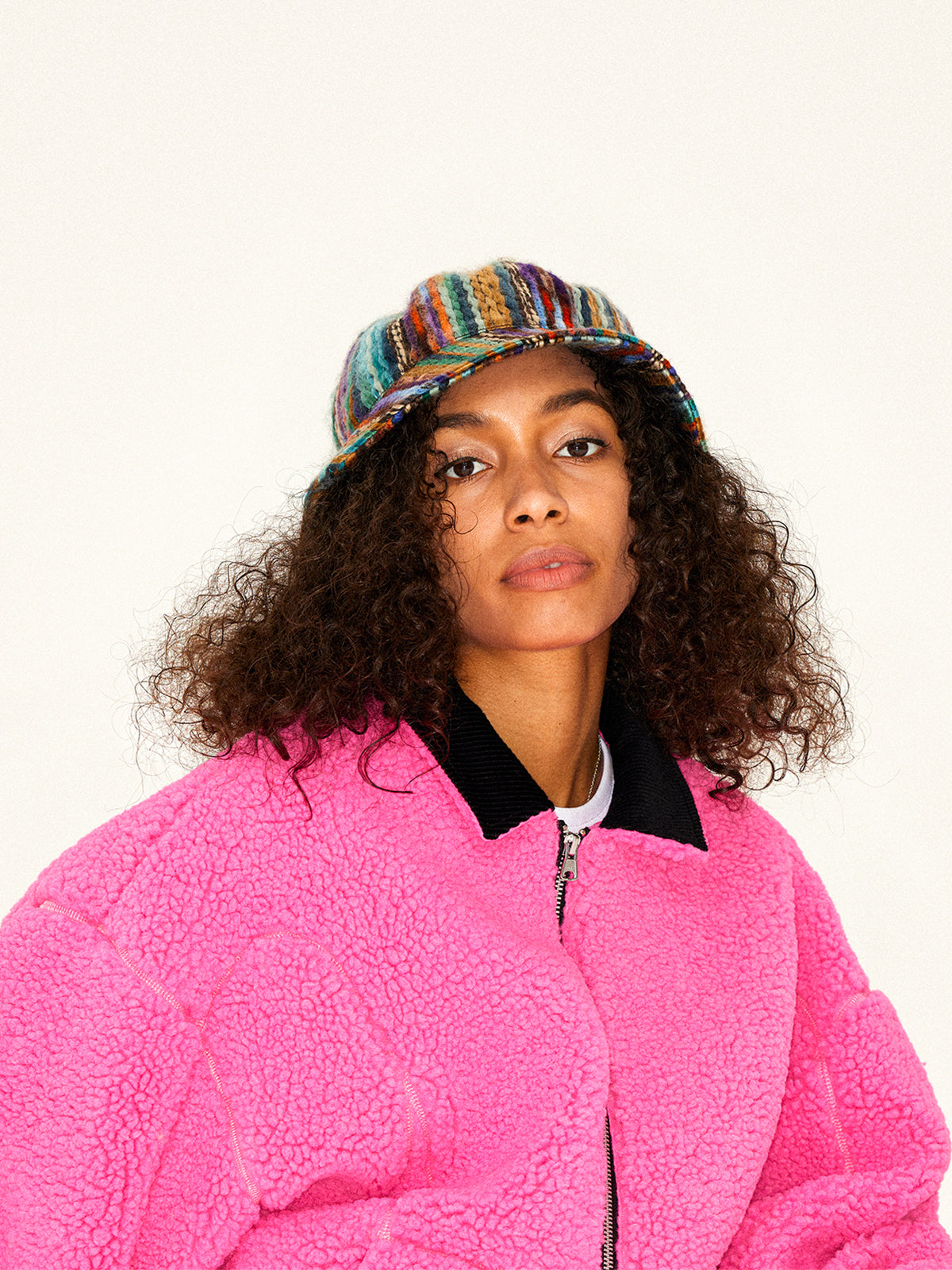 MHARF Rose Pink Zip Up Sherpa Fleece Jacket | Face 3 Face