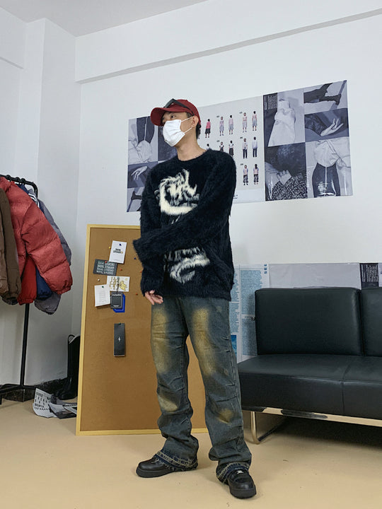 F3F Select Heavy Crease Micro Flare Denim Jeans