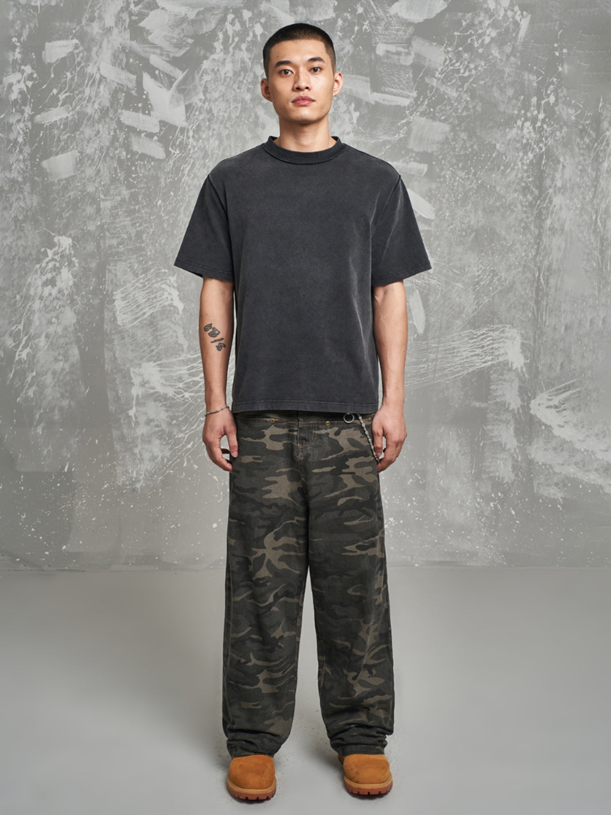 F3F Select Stacked Camouflage Baggy Work Pants | Face 3 Face