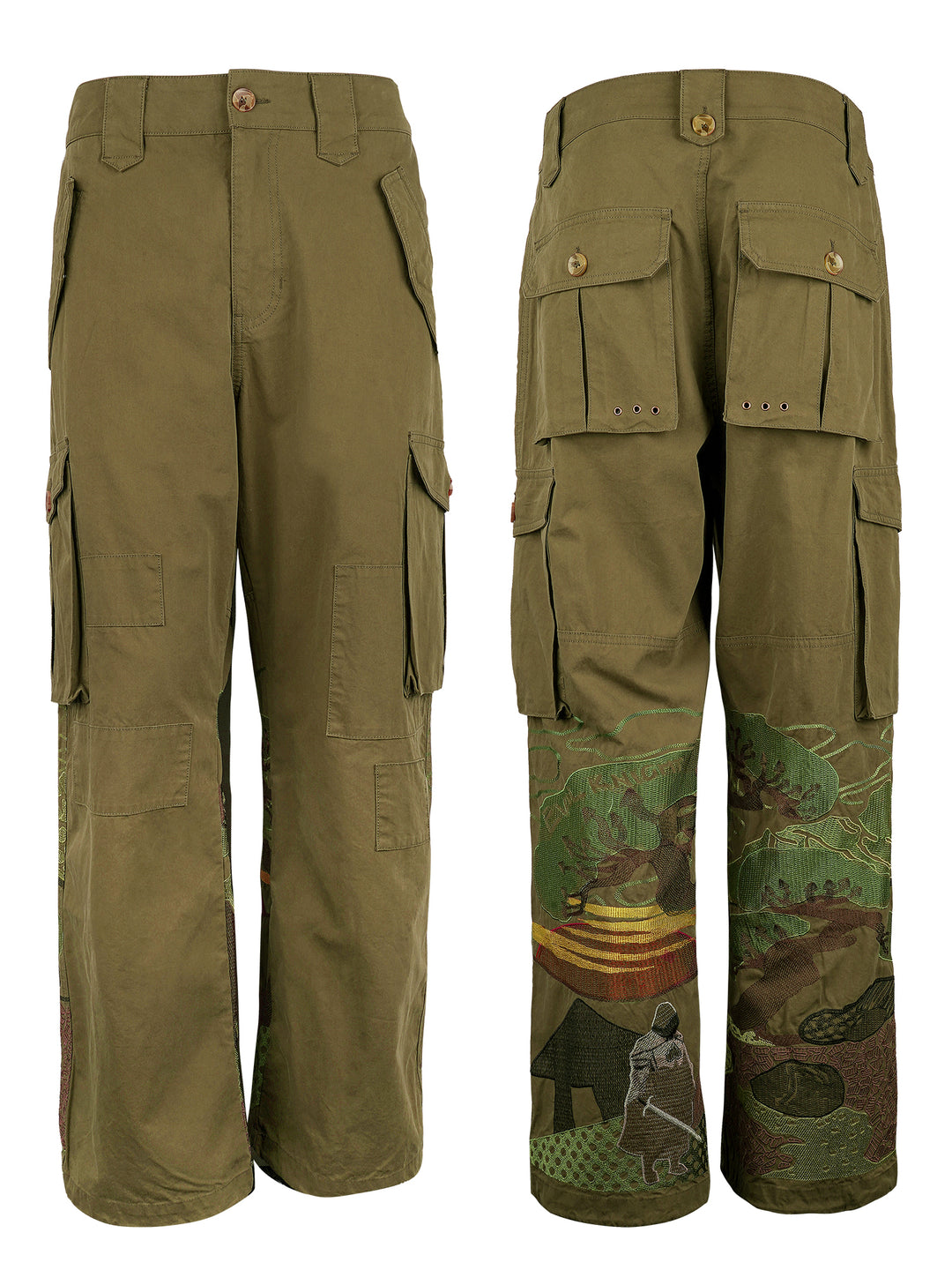 EVILKNIGHT(EK) Knight Heavy Embroidery Craft Pockets Work Cargo Pants